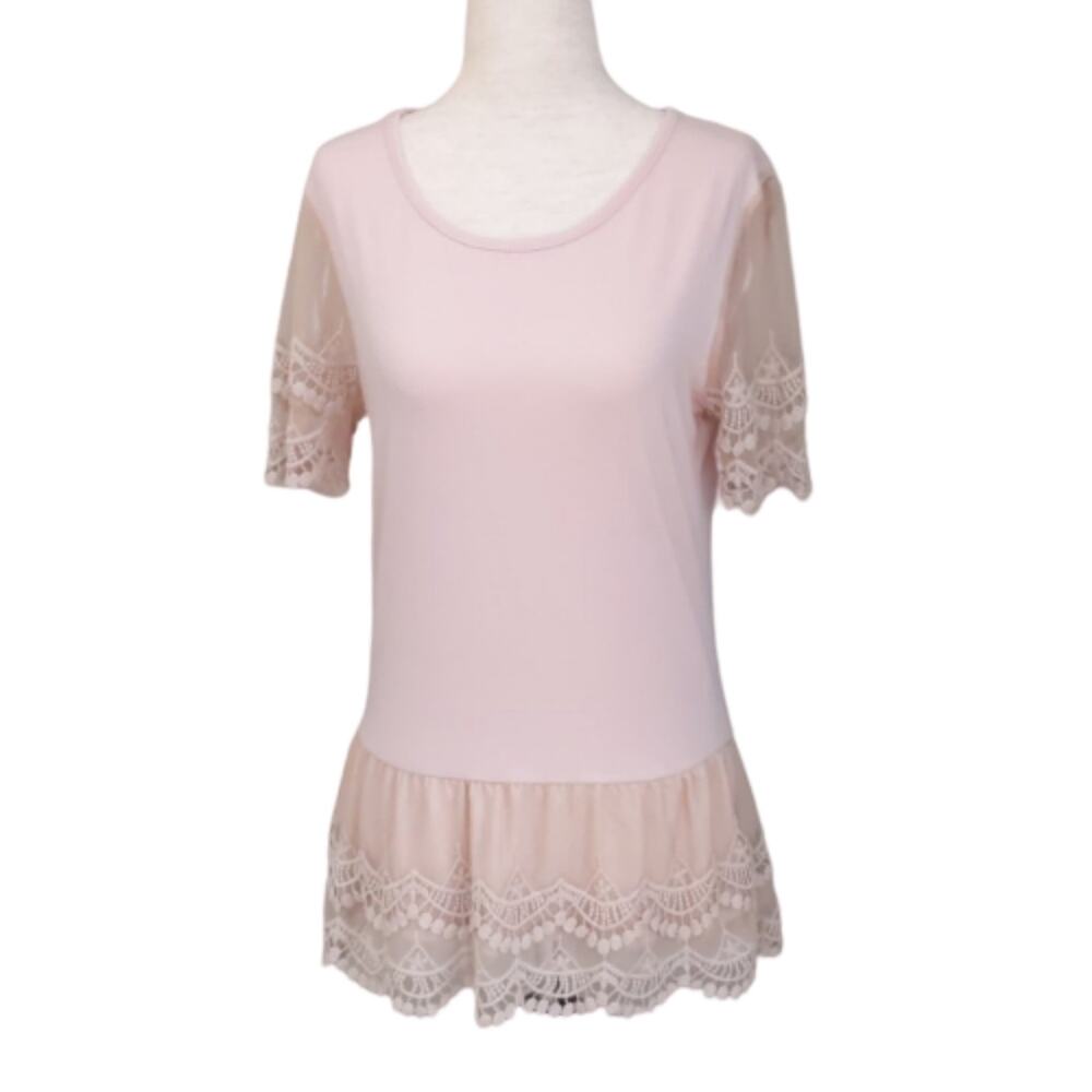 ADIVA Lace Short Sleeve Top Sz S